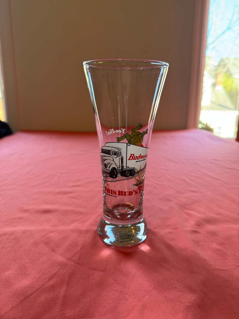 Vintage 1996 Budweiser Frog Pilsner Glass - This Bud's For You - 90s Nostalgia